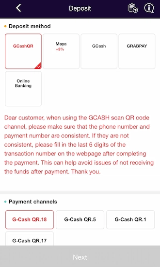 ✍️Step 1: Select the GCash method.