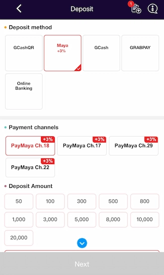 ✍️Step 1: Select the PayMaya method.