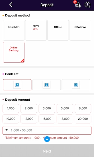 ✍️Step 1: select the Online Banking method.